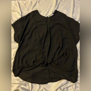 Knot front v neck sheer top